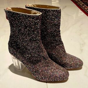 Cape Robbin Multicolored Glitter/Clear Chunky Heel
